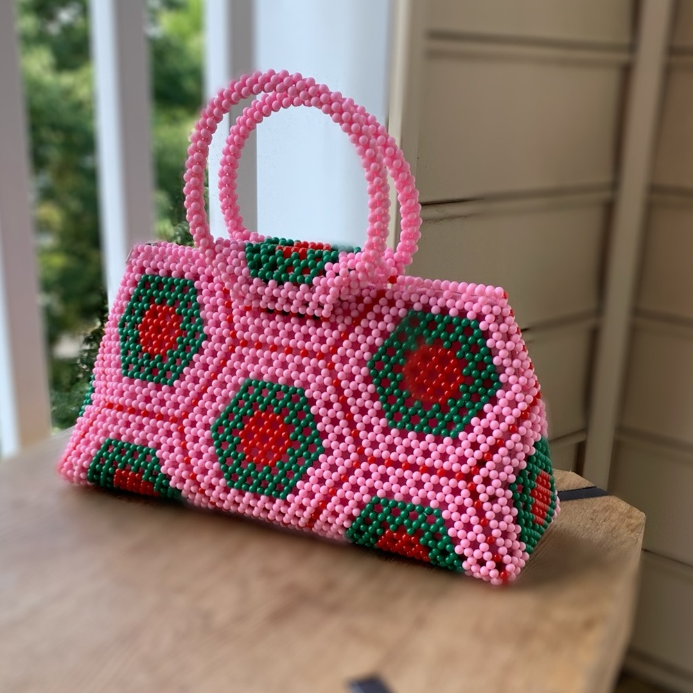 SHEBBAH HANDMADE BEADED HANDBAG - Picture 2 of 7